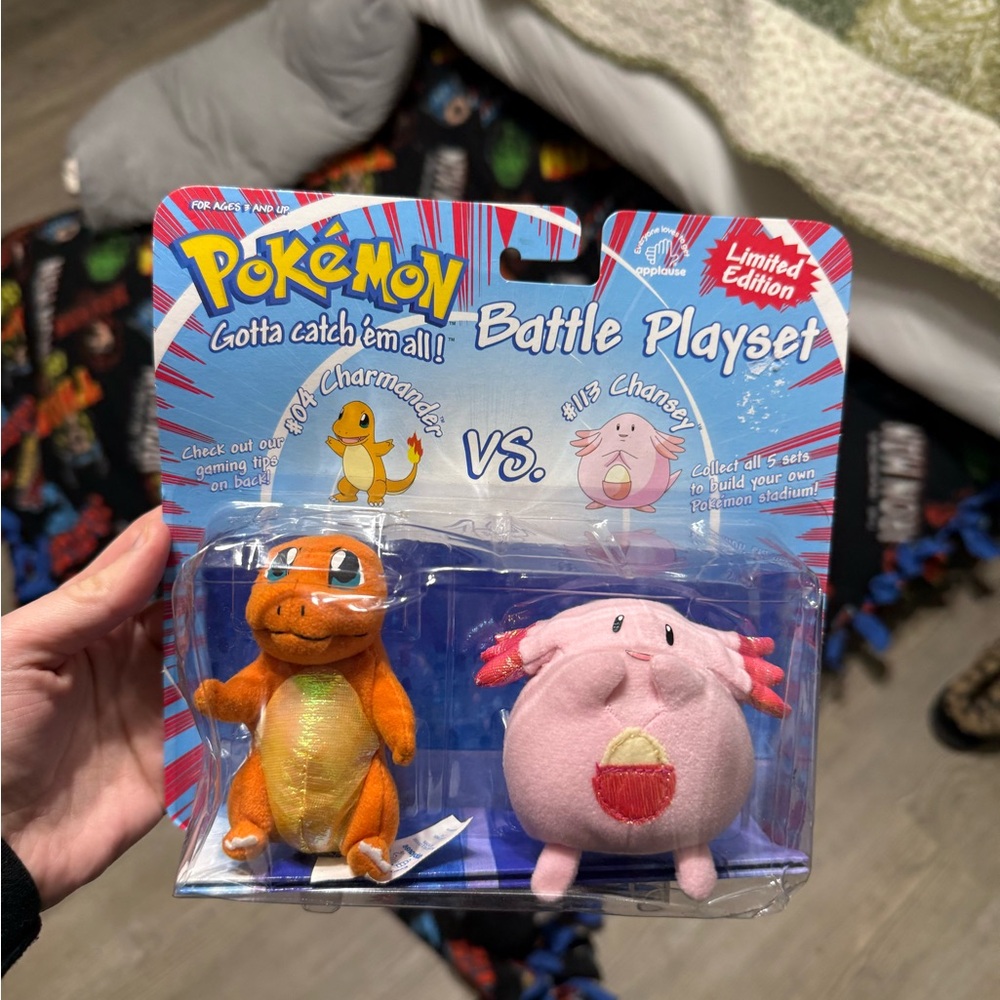 New in Package Vintage Pokémon Battle Playset Charmander vs. Chansey Plush Duo